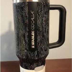 Stanley Black Travel Tumbler with Pink Fleck Pattern